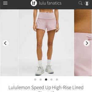 lululemon athletica Women's Pink Haze Speed Up Shorts